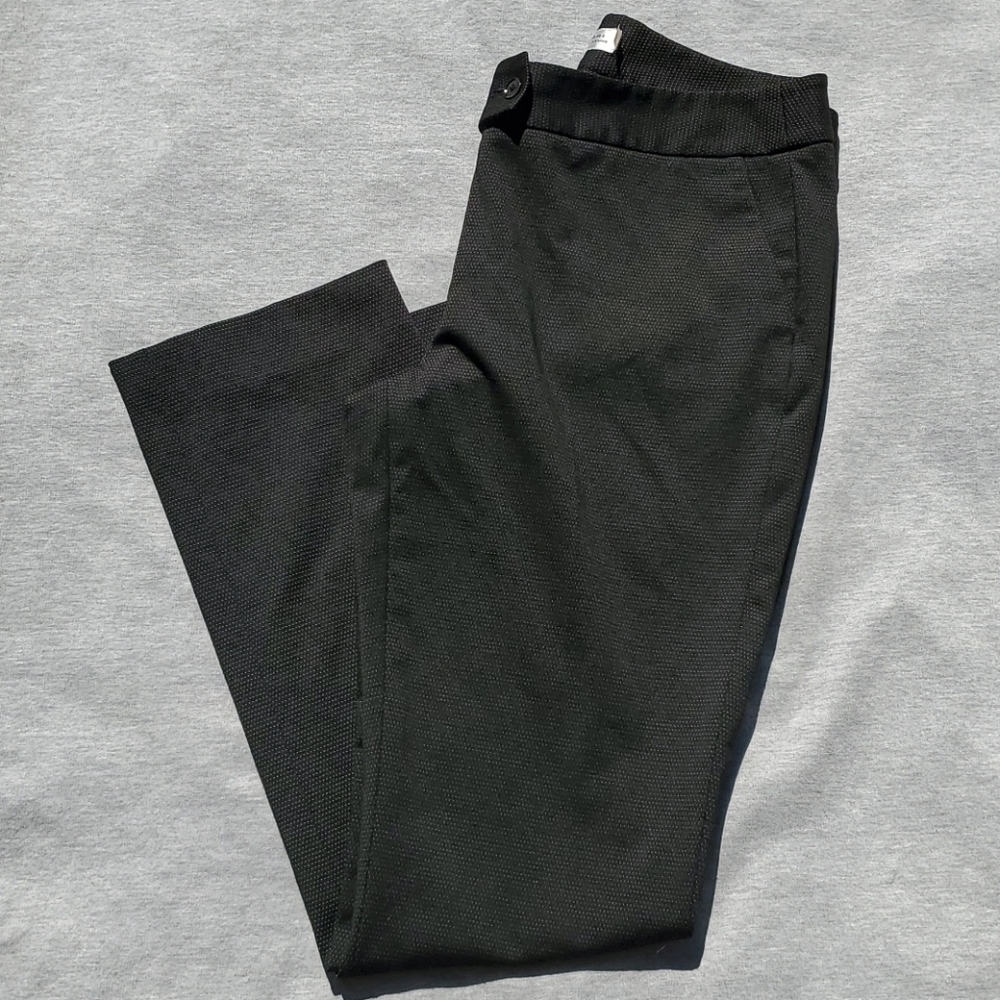 Tahari black dress pants with white polka dots size 8